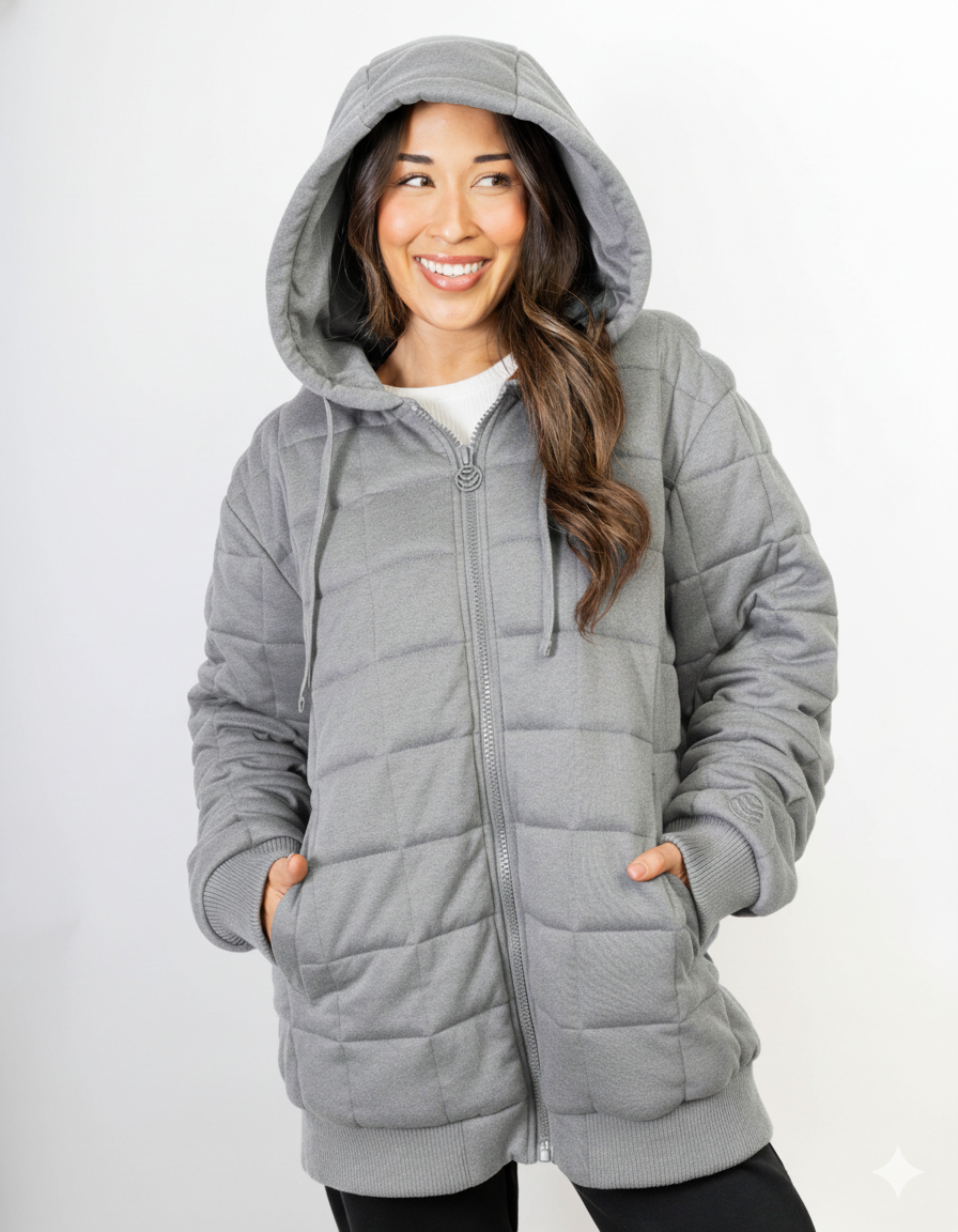 Weighted Therahoodie - Fleece Soothing Grey