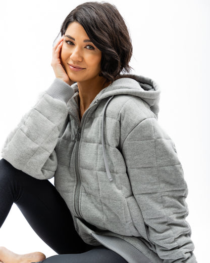 Weighted Therahoodie - Fleece Soothing Grey (Canada)