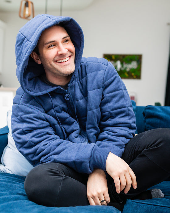 Weighted Therahoodie - Fleece Calming Navy (Canada)