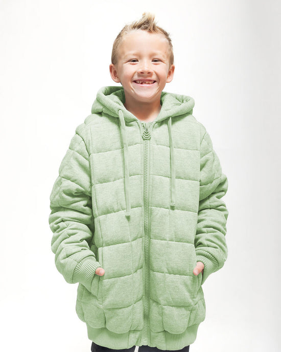 Weighted Therahoodie - Kid's Fleece Peaceful Green