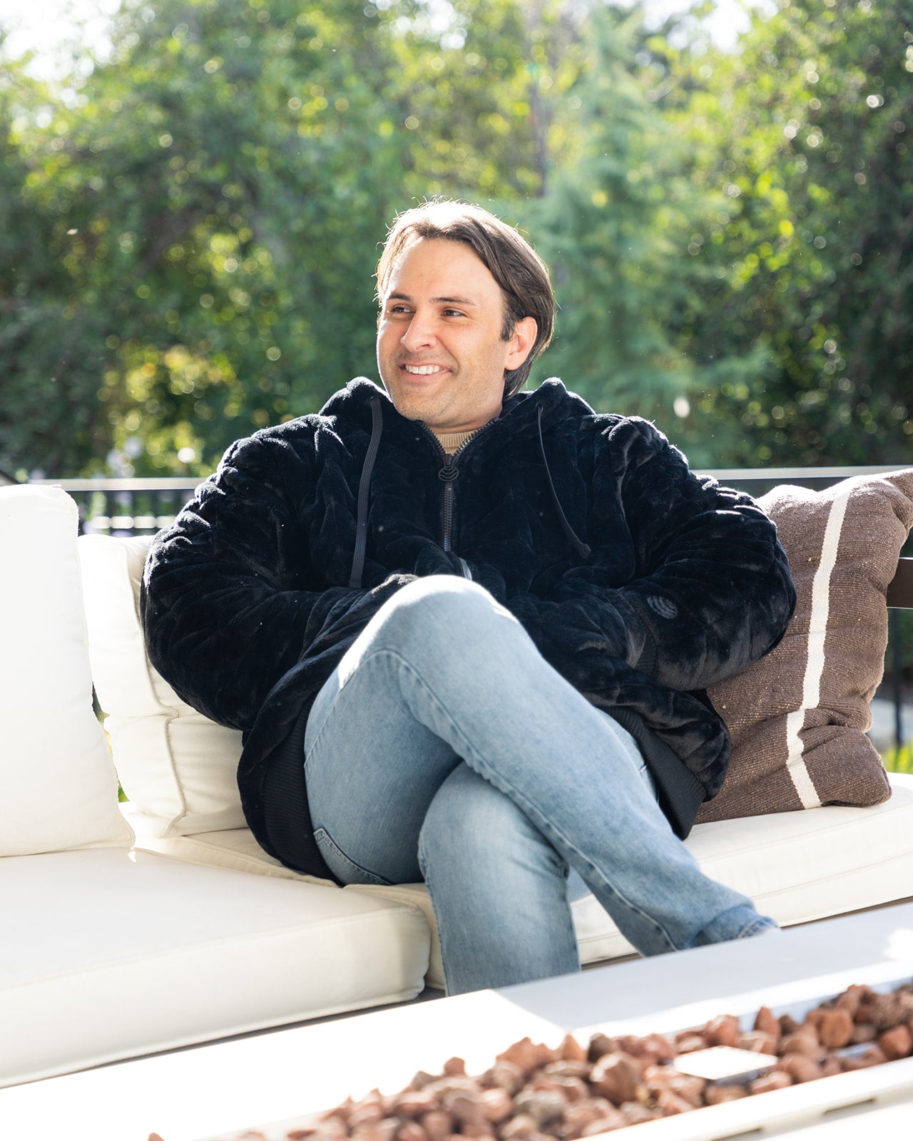 Weighted Therahoodie-Minky Dreamy Black