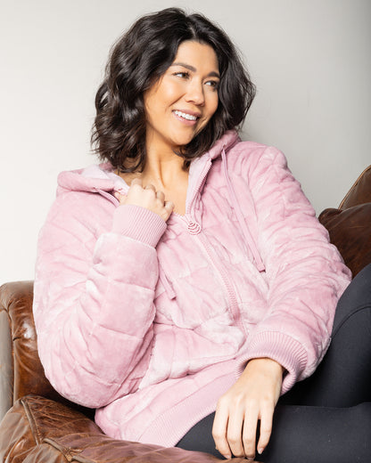 Weighted Therahoodie - Minky Serene Rose