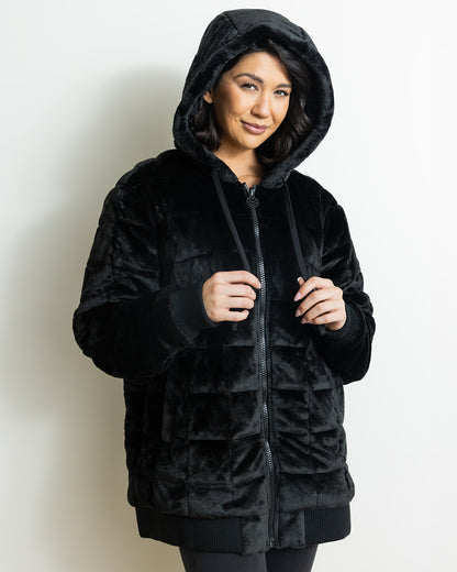 Weighted Therahoodie-Minky Dreamy Black