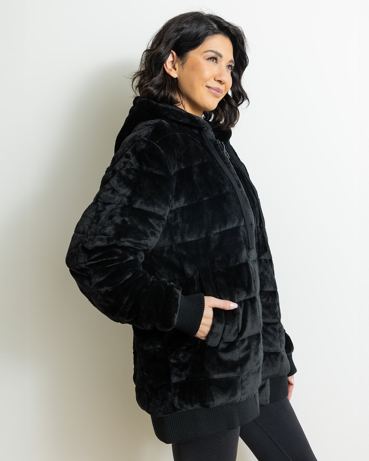 Weighted Therahoodie-Minky Dreamy Black