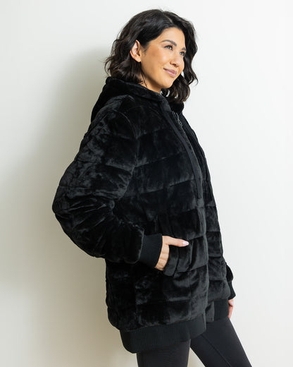 Weighted Therahoodie-Minky Dreamy Black